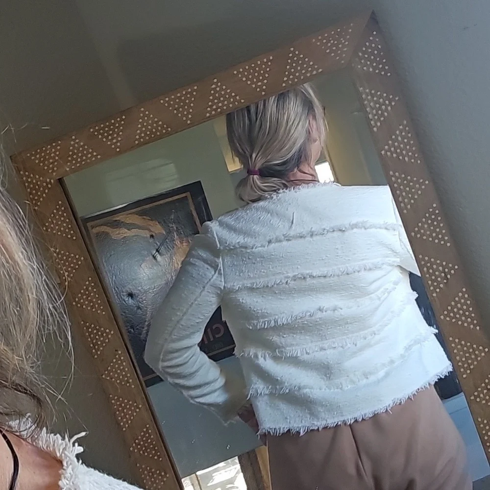 STUNNING REBECCA TAYLOR textured tweed frill jacket - Picture 12 of 14